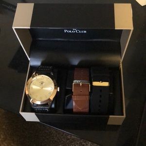 Ralph Lauren polo club watch with 2 extra bands